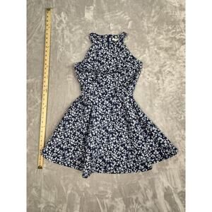 Copper Key XS Blue Floral‎ Print Sleeveless Dress